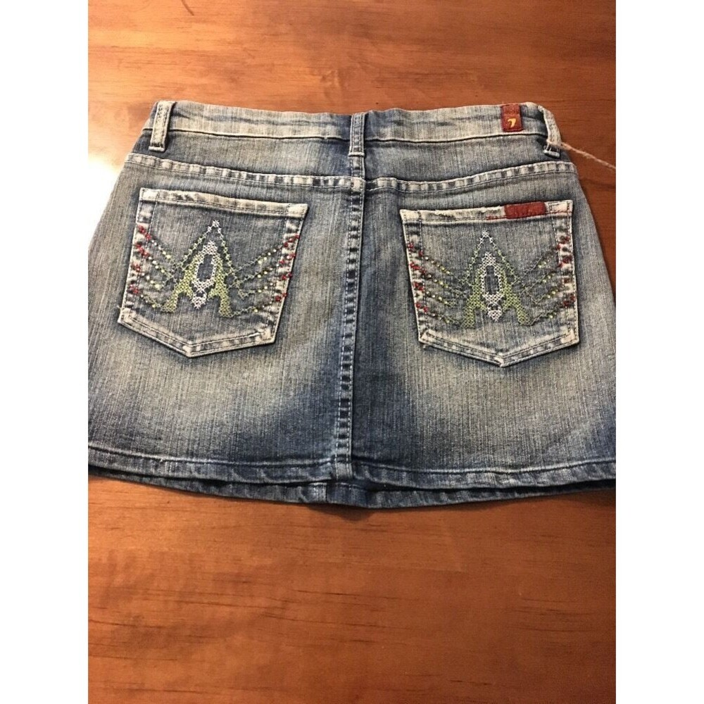 7 For All Mankind Women's Skirt A Pocket Jeweled Mini Skirt Size 27 NWT $178 - Picture 7 of 10